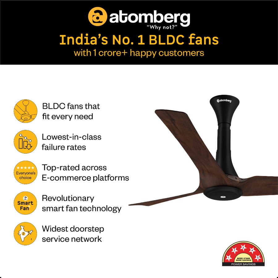 Aris 1200mm BLDC Fan — Dark Teakwood